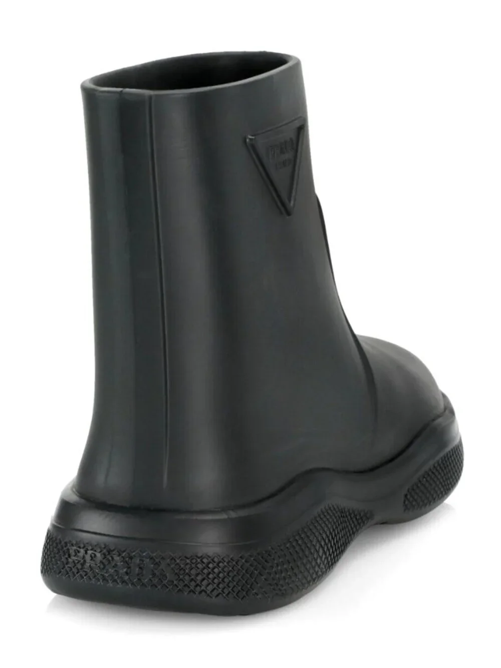 PRADA Mellow Men's Logo Ankle Rain Boots in Black Size 42 / US 9 - Italy Made